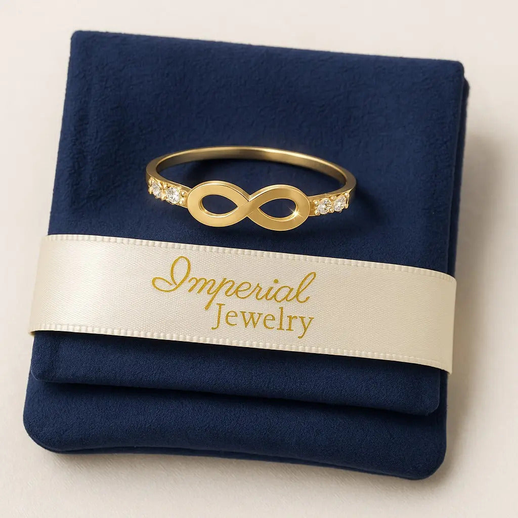 Anillo De Infinito De Oro De 14k Para Mujer Con Brillantes