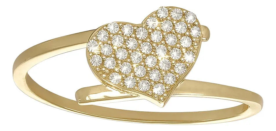 Anillo De Corazón En Oro De 14k Para Mujer Con Diamantes