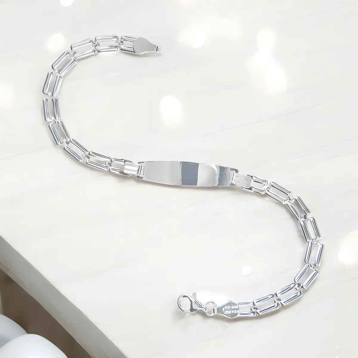 Pulsera Imperial Jewelry Plata Esterlina 925 Largo 17cm Acabado Diamantado Plateado 17 Cm