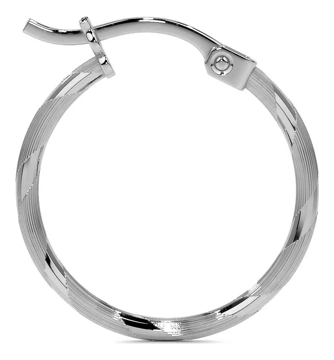 Arracada Diamantada De Plata 925 Para Mujer 12mm Cordon Blue