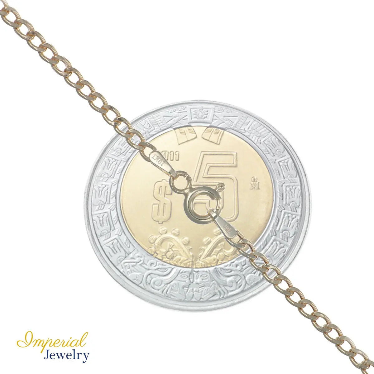 Cadena Italiana 10k Estilo Barbada 45cm Oro Dorado Calibre 2mm