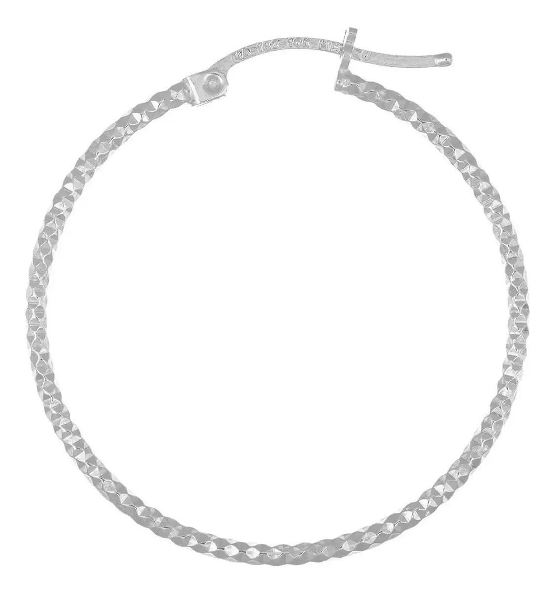 Arete Arracada Diamantada De Plata 925 Para Mujer 30mm Panal