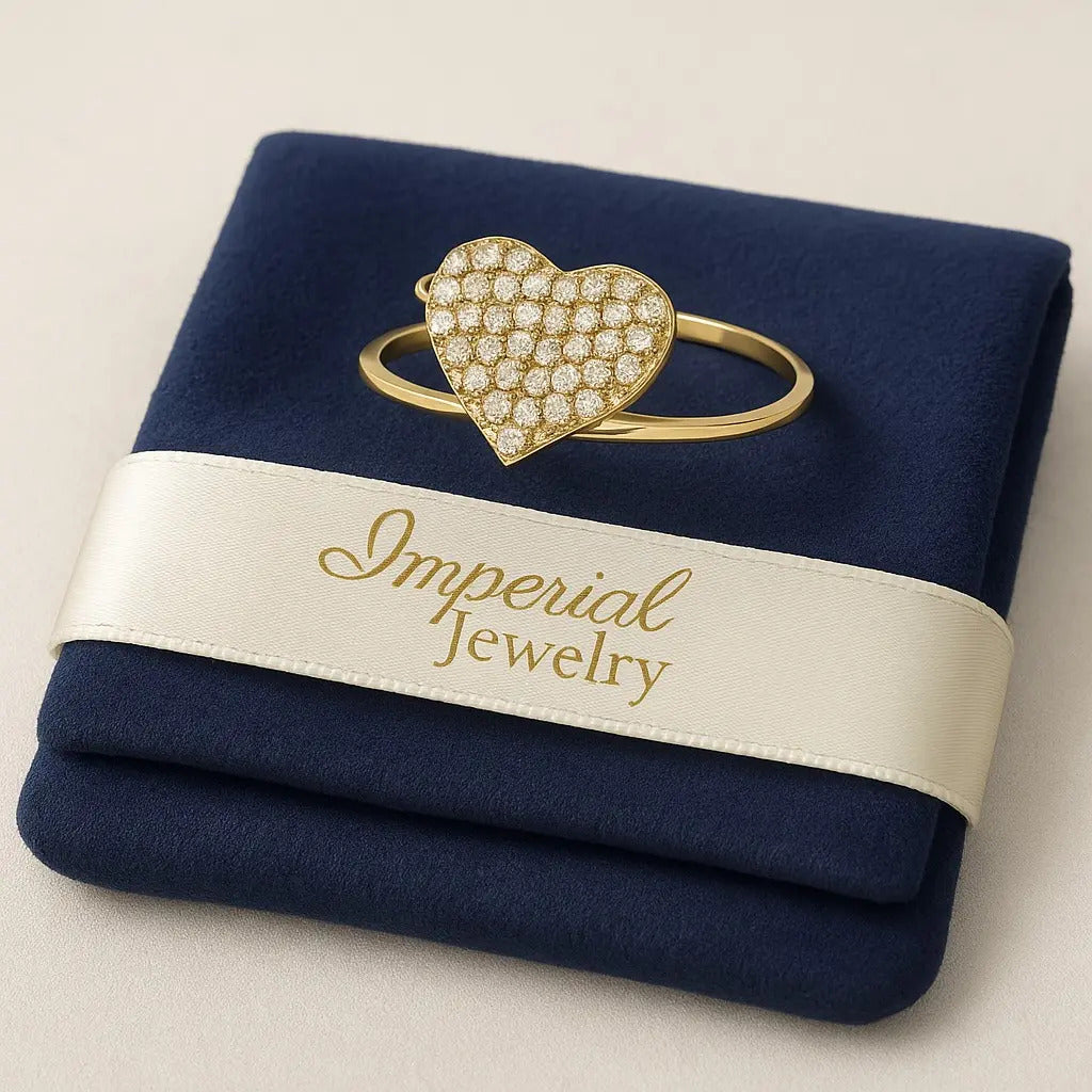 Anillo De Corazón En Oro De 14k Para Mujer Con Diamantes