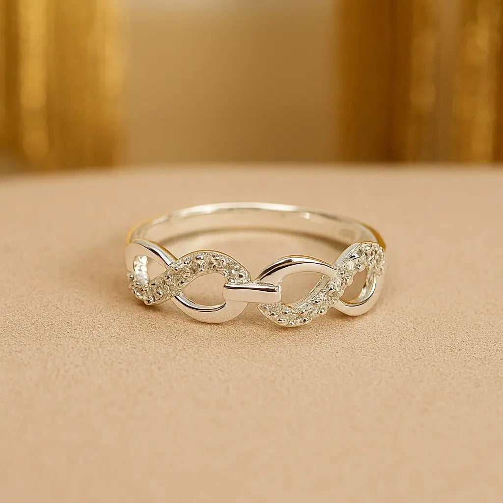Anillo 2 Infinitos Con Zirconia Para Mujer De Plata 925