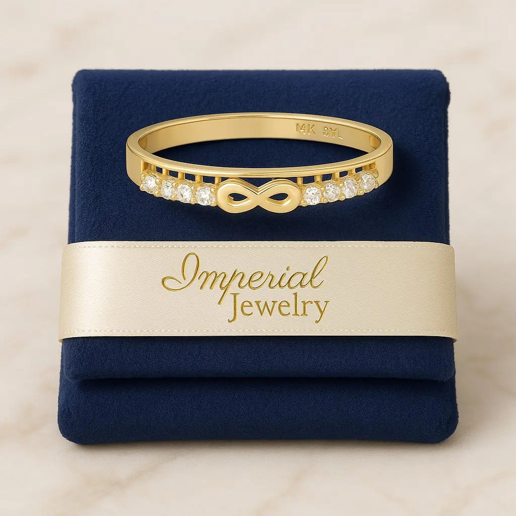 Anillo De Infinito De Oro De 14k Para Mujer Con Diamantes