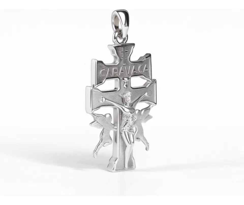 Dije De Plata 925 Para Hombre De Cruz De Caravaca De 2.8 Mm