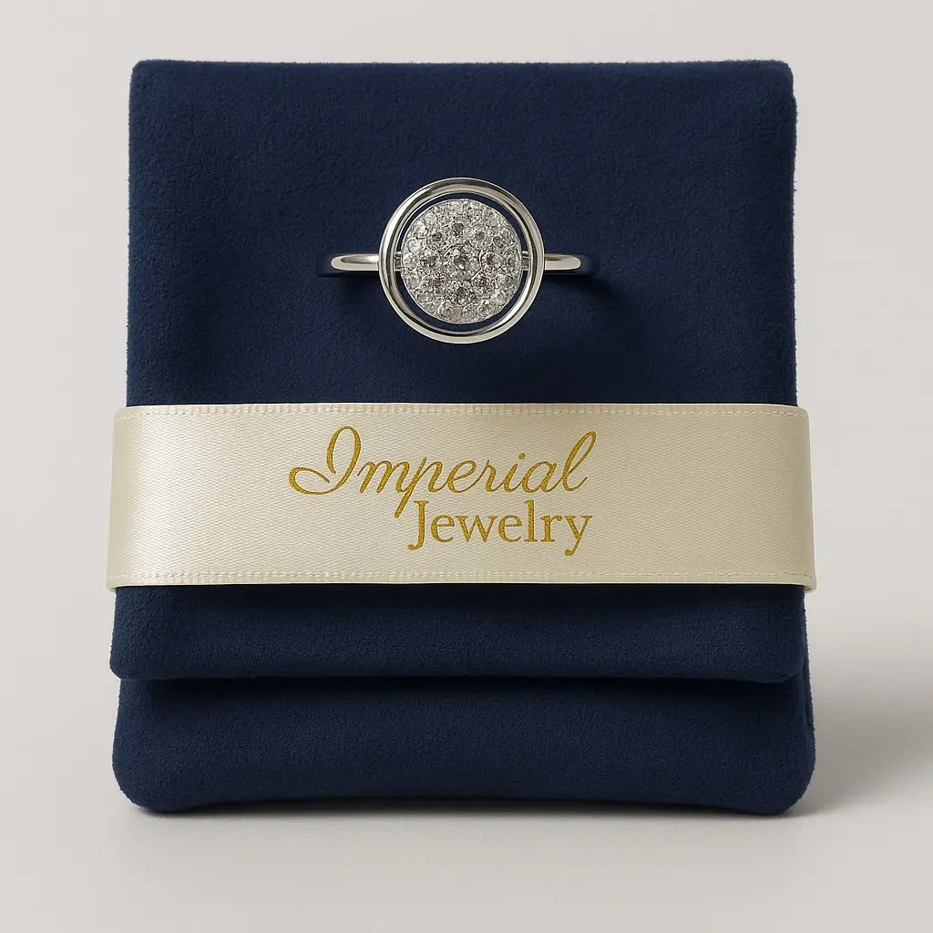 Anillo De  Circulos Con Zirconias Para Mujer De Plata 925