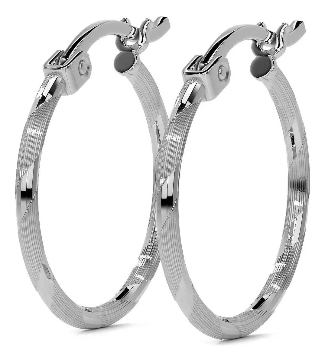 Arracada Diamantada De Plata 925 Para Mujer 12mm Cordon Blue