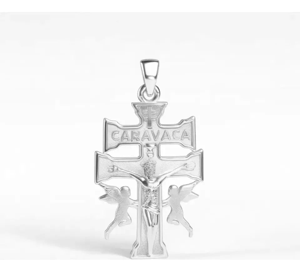 Dije De Plata 925 Para Hombre De Cruz De Caravaca De 2.3 Mm Plateado