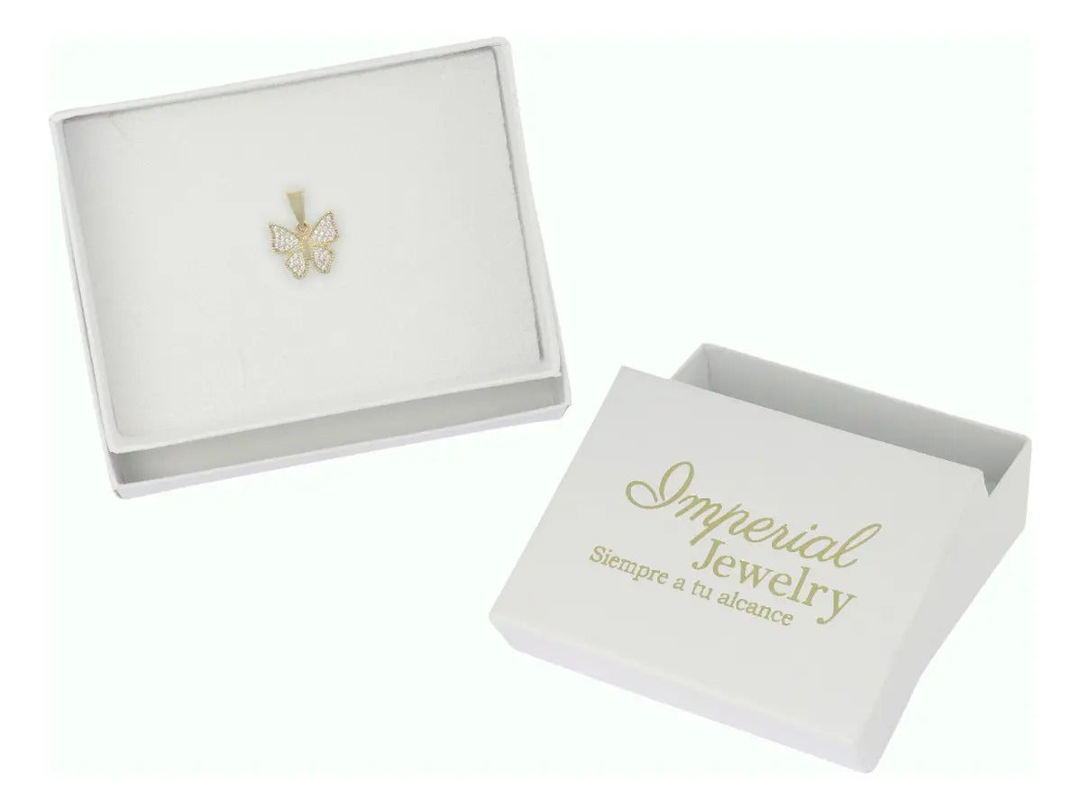 Dije De Mariposa Con Zirconia En Oro De 10k 1.7 Grm