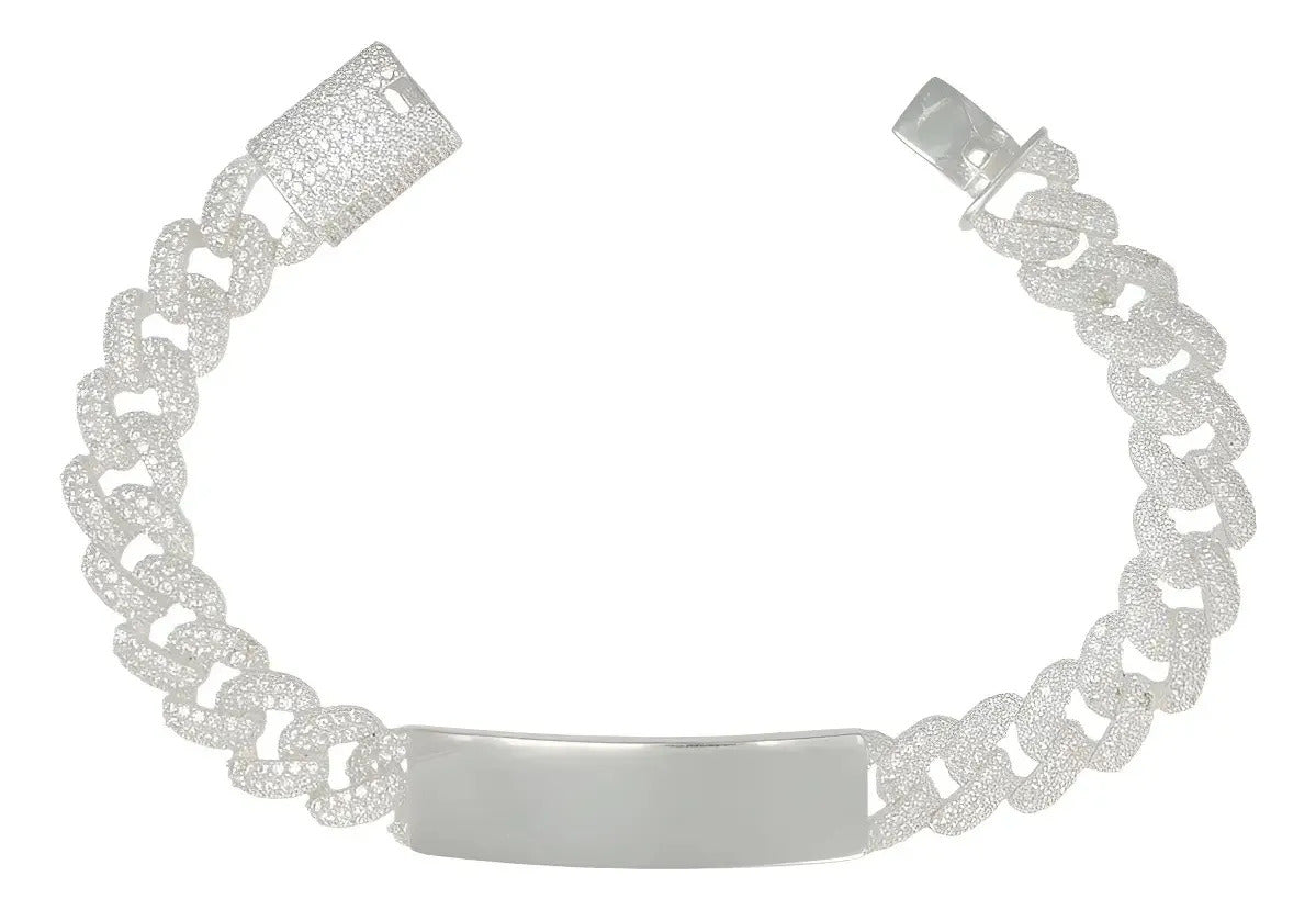 Esclava Turca De Plata 925 Barbada Con Zirconia De 19.5 Cm