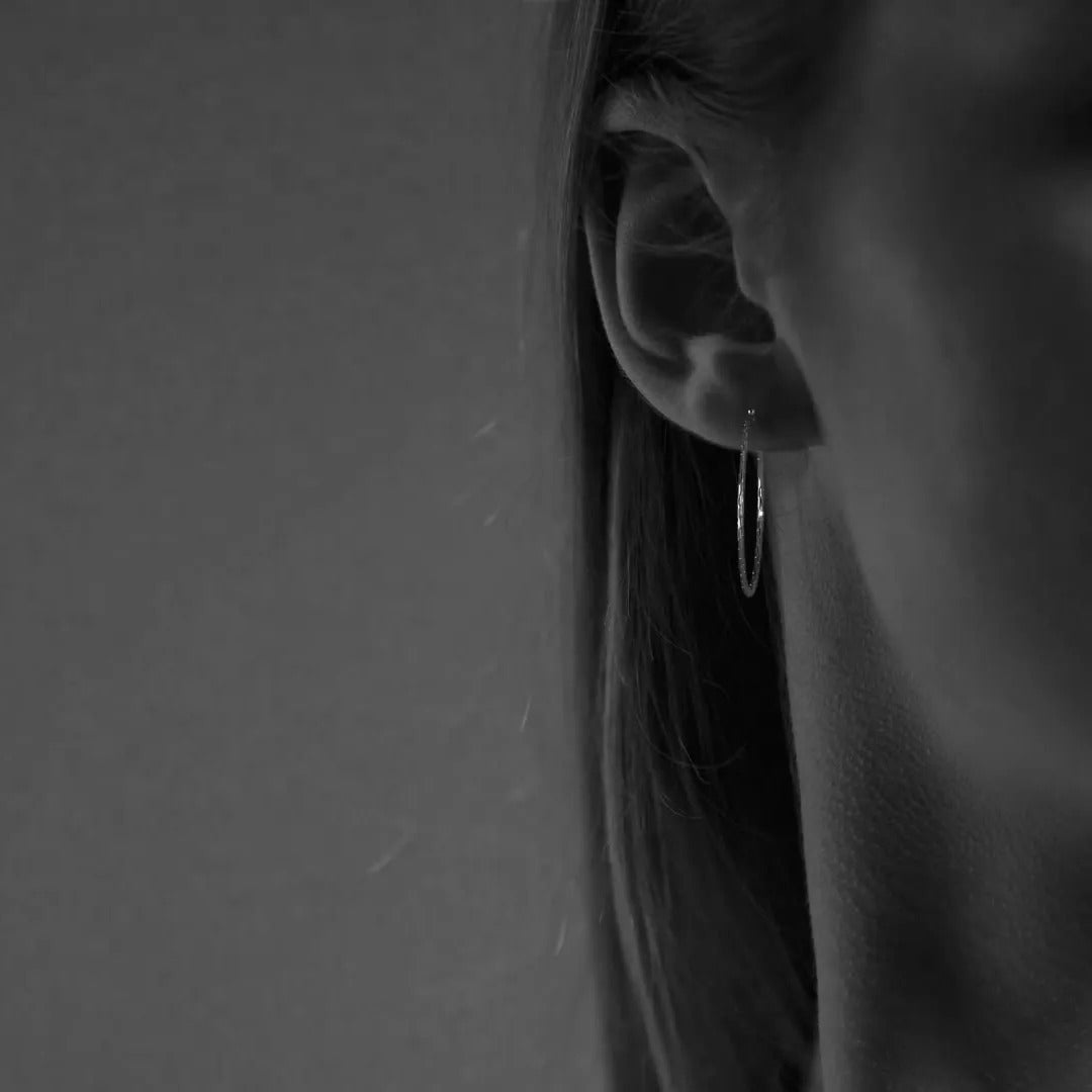 Arete De Plata 925 Para Mujer Con Diamantado Domino De 30mm