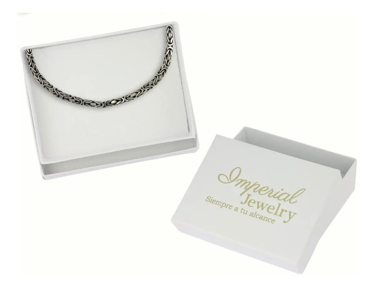Pulsera De Plata 925 Bizantino 20cm Calibre 2.6 Mm Italiana