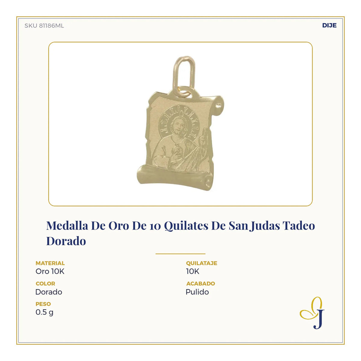 Medalla De Oro De 10 Quilates De San Judas Tadeo