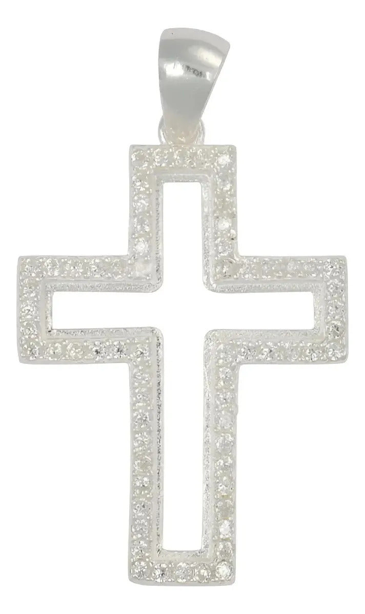 Dije Turco De Plata 925 De Cruz Con Zirconia