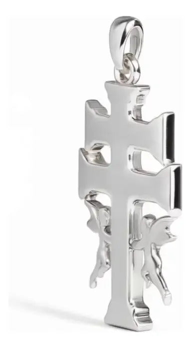 Dije De Plata 925 Para Hombre De Cruz De Caravaca De 2.3 Mm Plateado