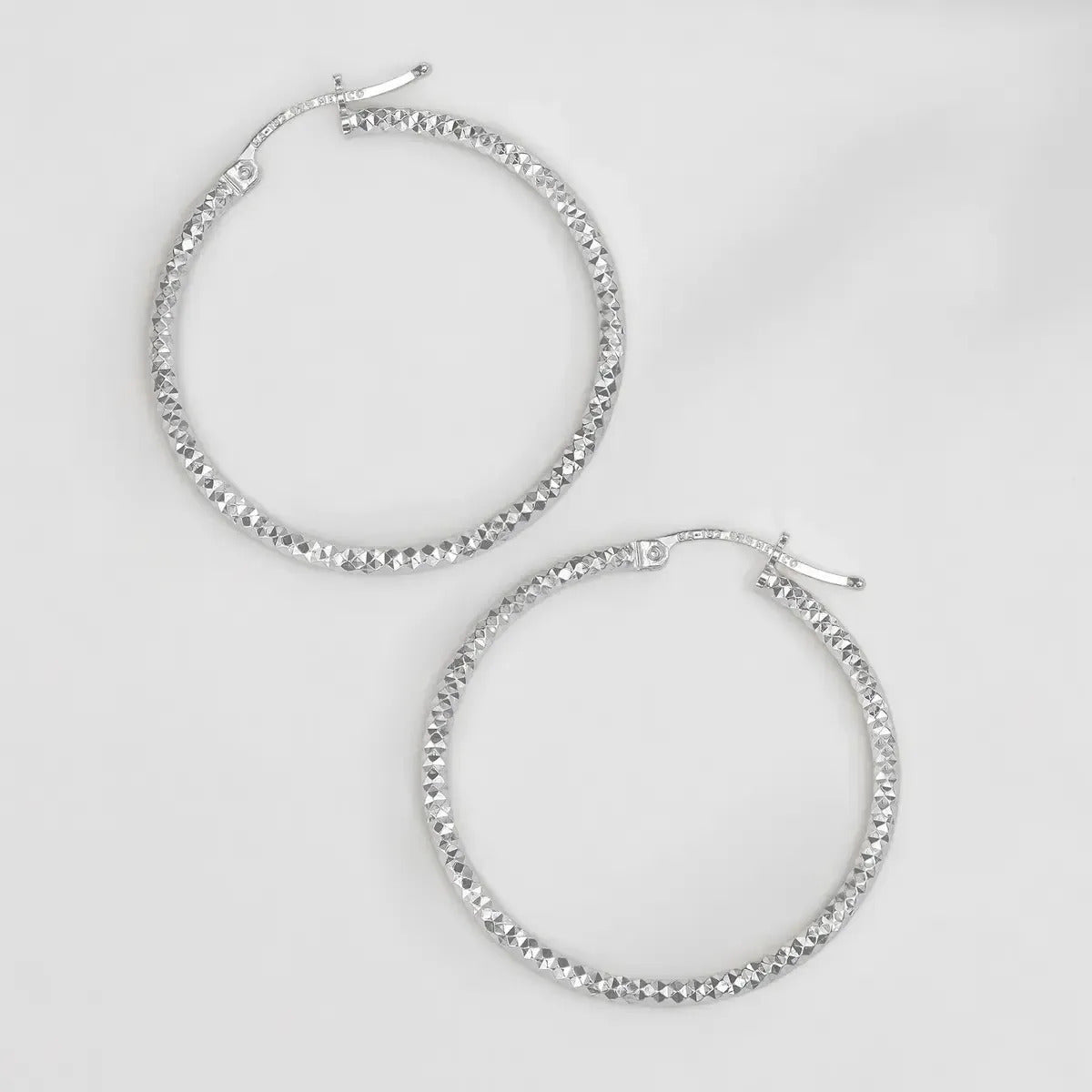 Arete Arracada Diamantado Panal De Plata 925 Para Mujer 25mm