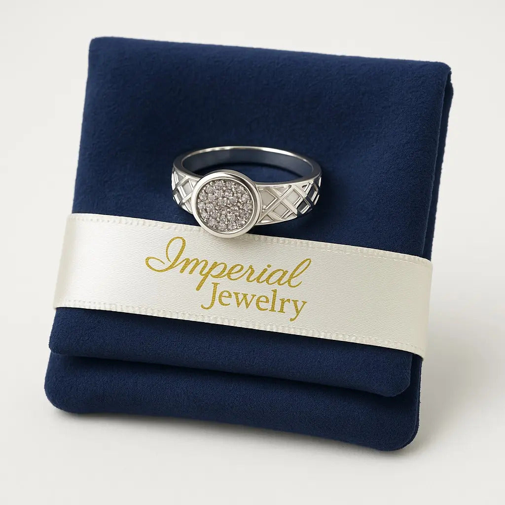 Anillo Con Circulo De Zirconias Para Hombre De Plata 925