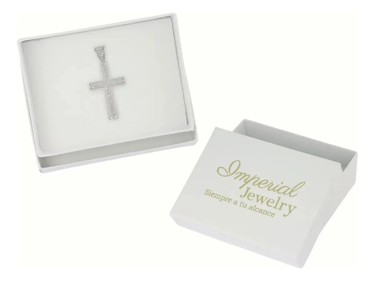 Dije Turco De Plata 925 De Cruz Rectangular Con Zirconia