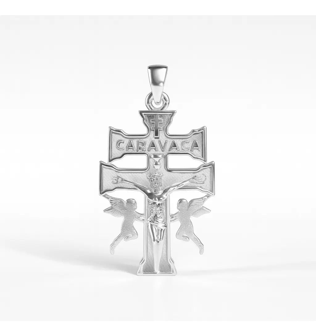 Dije De Plata 925 Para Hombre De Cruz De Caravaca De 2.8 Mm