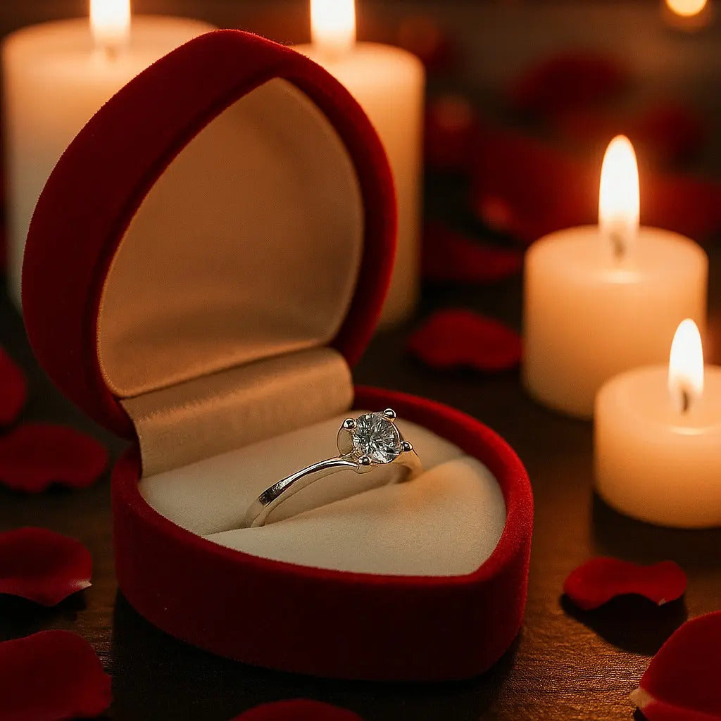 Anillo Solitario Para Mujer De Plata 925, Medida 7
