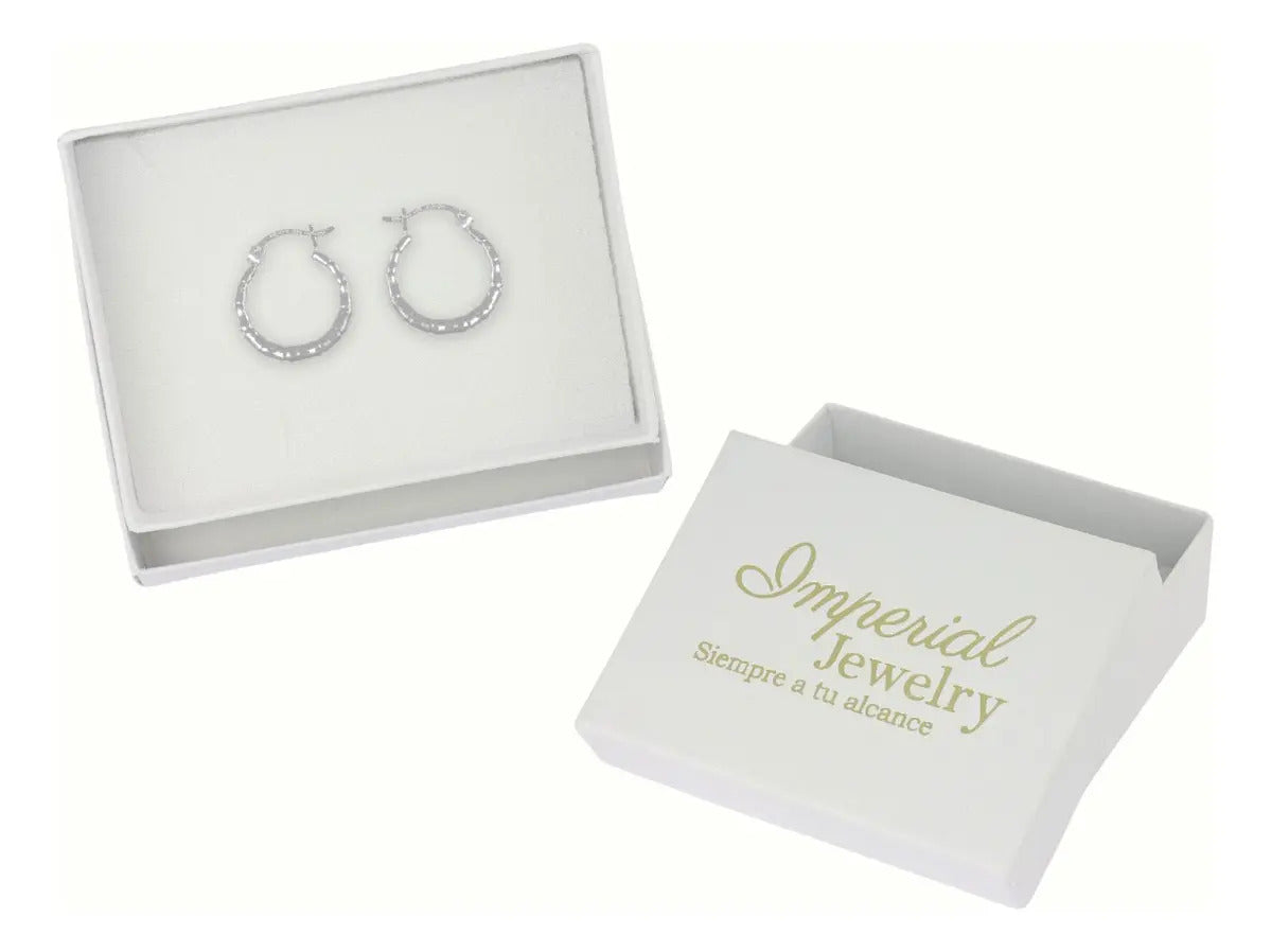 Arete Para Mujer Inflado De Plata Ley 925 Pulido De 15 Mm