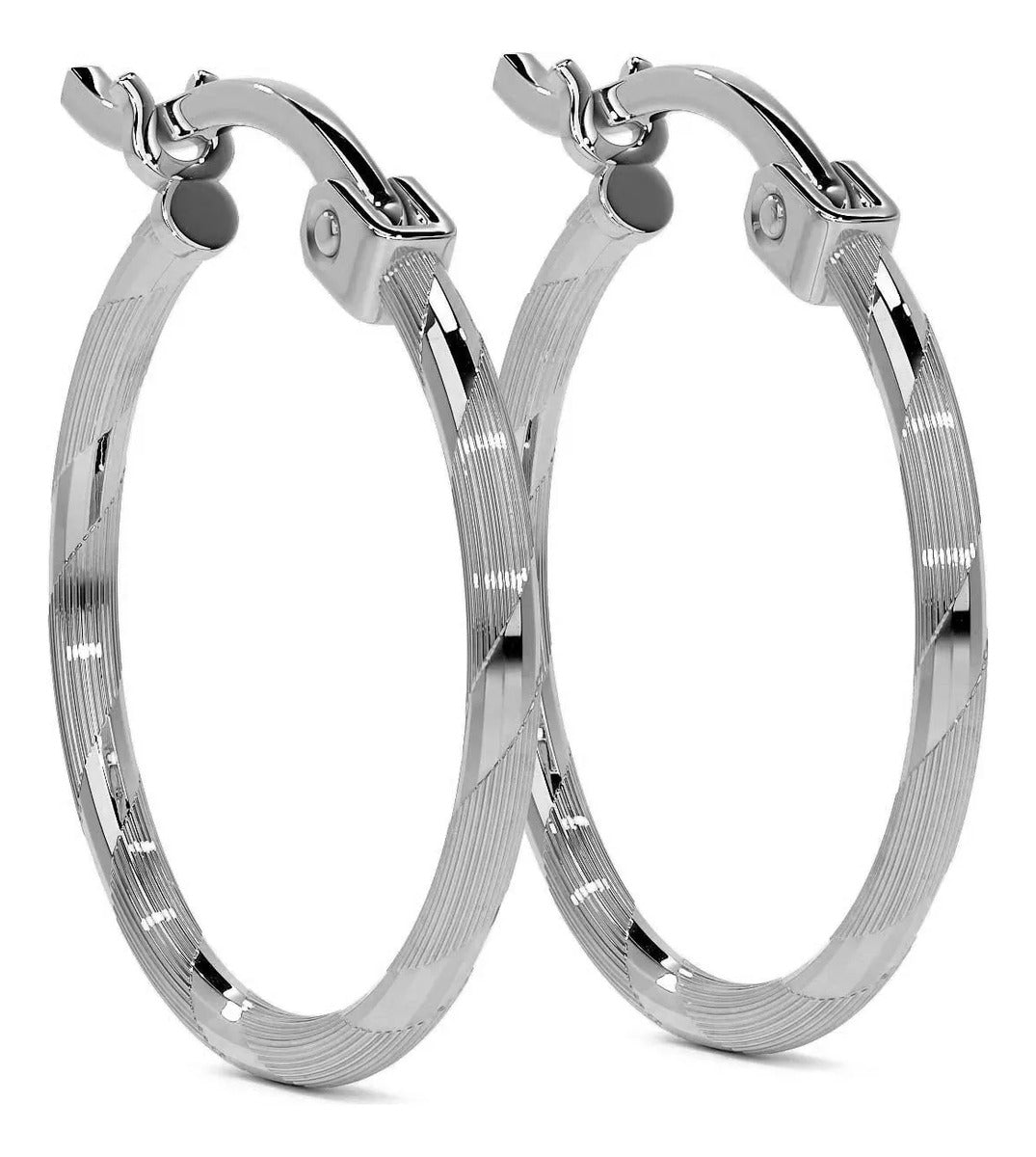 Arracada Diamantada De Plata 925 Para Mujer 12mm Cordon Blue