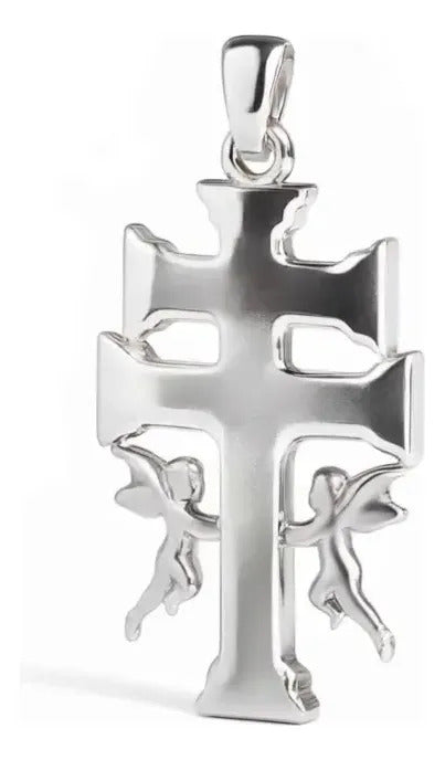 Dije De Plata 925 Para Hombre De Cruz De Caravaca De 2.3 Mm Plateado
