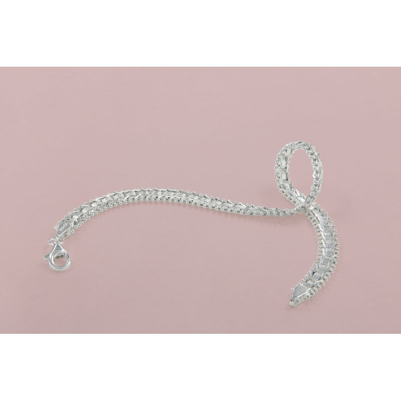 Pulsera De Plata Ley 925 Armada A Mano Para Mujer