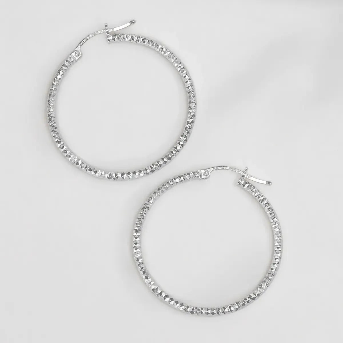 Arete Arracada Diamantada De Plata 925 Para Mujer 30mm Panal