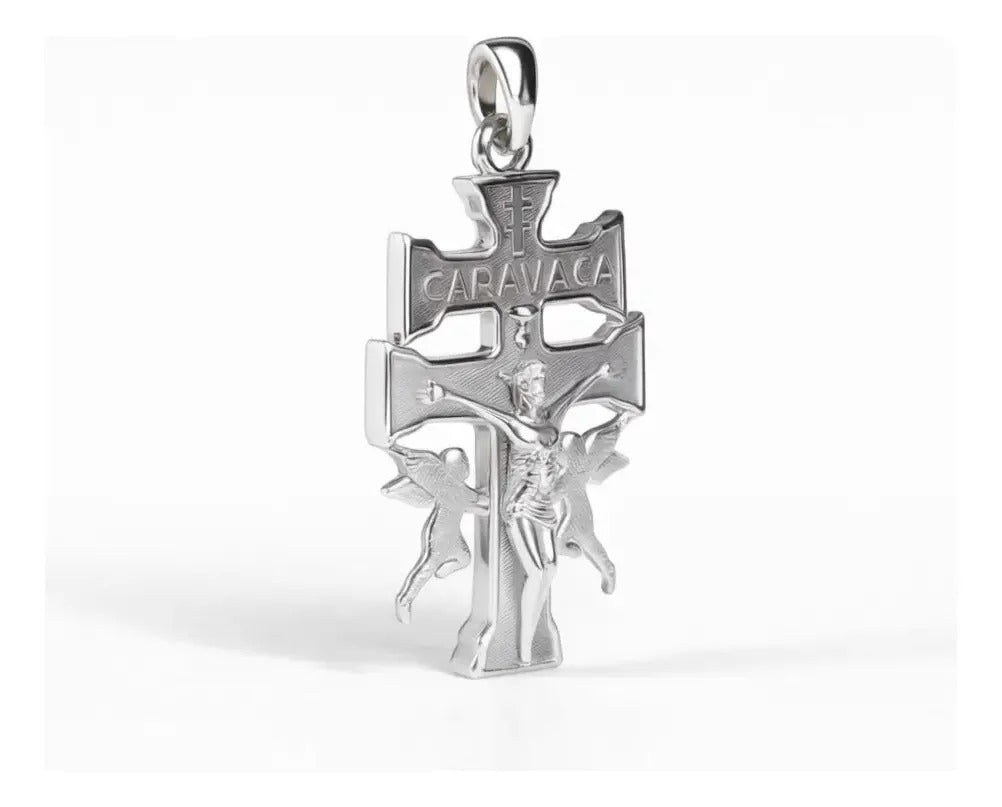 Dije De Plata 925 Para Hombre De Cruz De Caravaca De 2.3 Mm Plateado