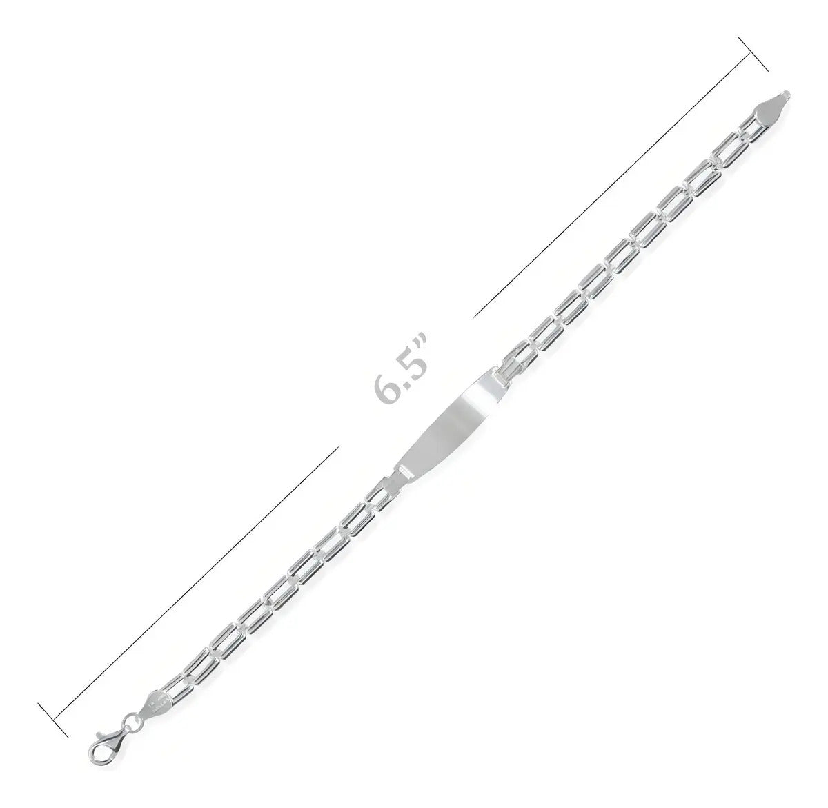 Pulsera Imperial Jewelry Plata Esterlina 925 Largo 17cm Acabado Diamantado Plateado 17 Cm