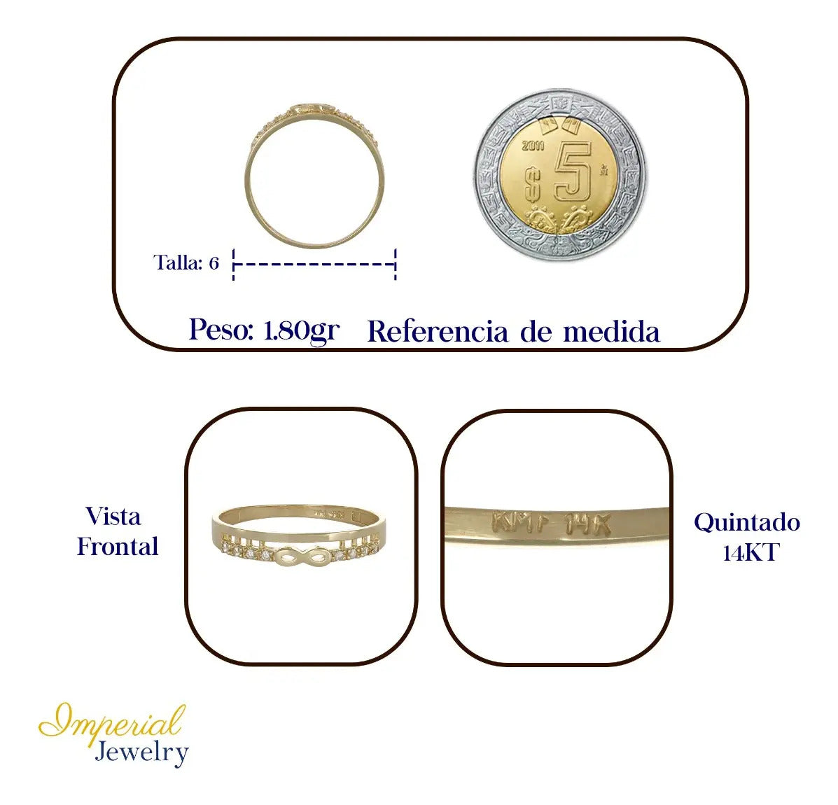 Anillo De Infinito De Oro De 14k Para Mujer Con Diamantes