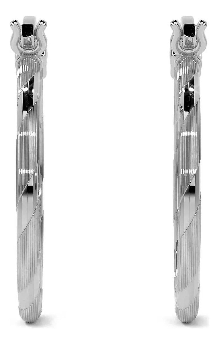 Arracada Diamantada De Plata 925 Para Mujer 12mm Cordon Blue