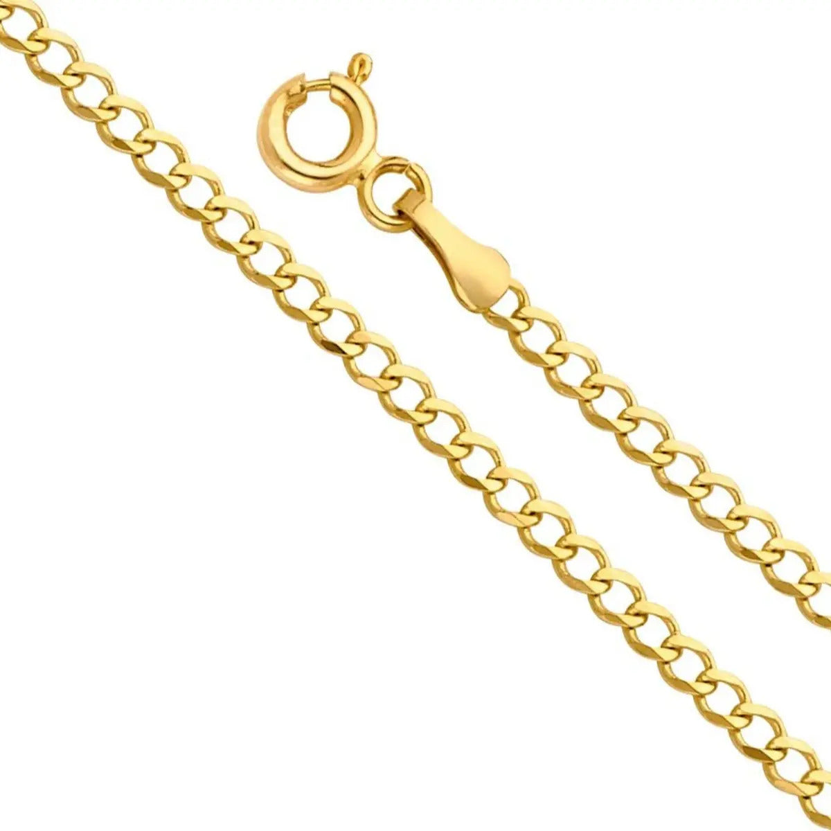 Cadena Italiana De 10k, Estilo Cubana, Calibre 2mm, De 55cm