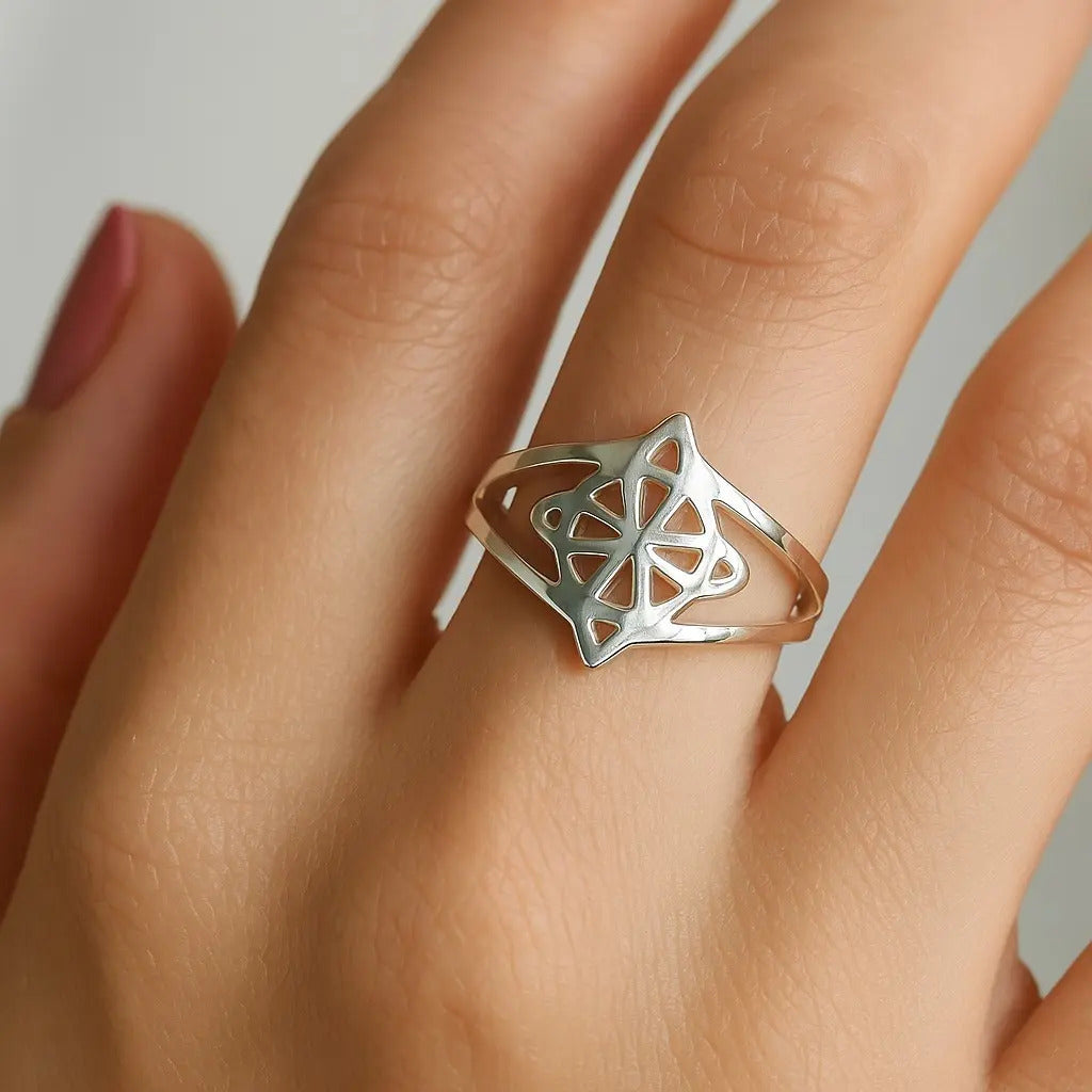 Anillo Nudo De Bruja Para Mujer De Plata 925, Medida 7 Plateado 7