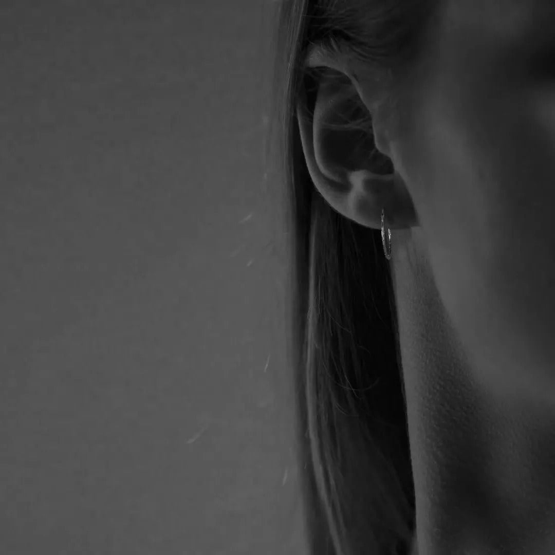 Arete Arracada Diamantado Domino Plata 925 Para Mujer 25mm