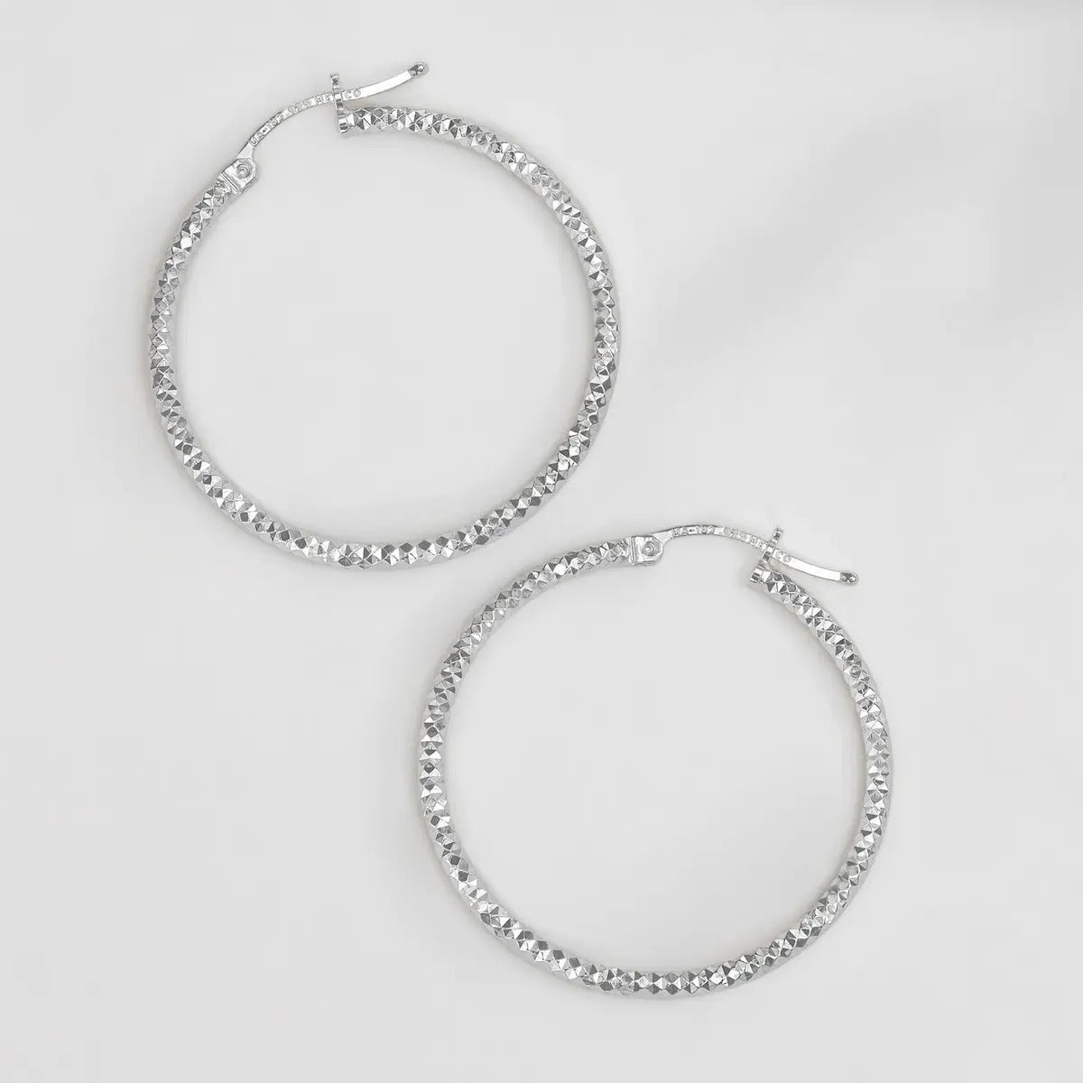 Arete Arracada De Plata Ley 925 Diamantada Mujer 35mm