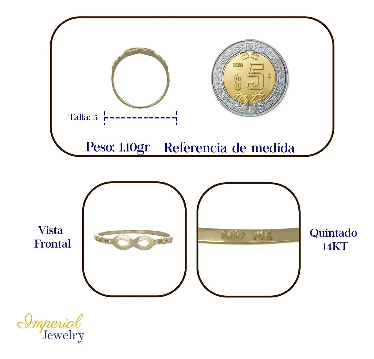 Anillo De Infinito De Oro De 14k Para Mujer Con Brillantes