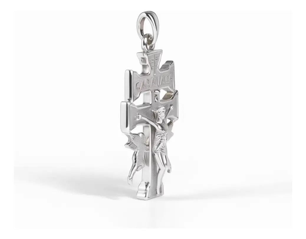 Dije De Plata 925 Para Hombre De Cruz De Caravaca De 2.8 Mm
