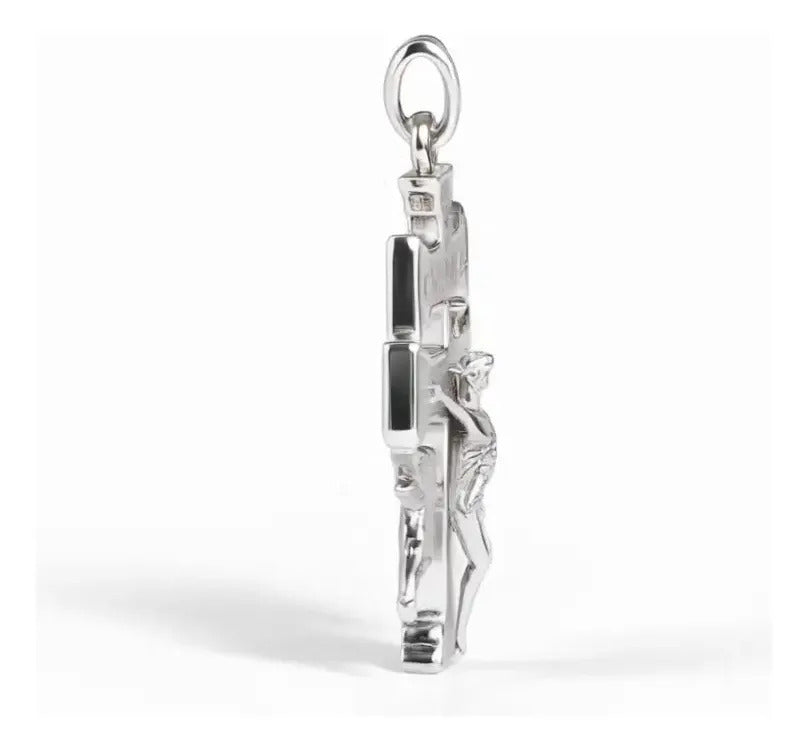 Dije De Plata 925 Para Hombre De Cruz De Caravaca De 2.3 Mm Plateado
