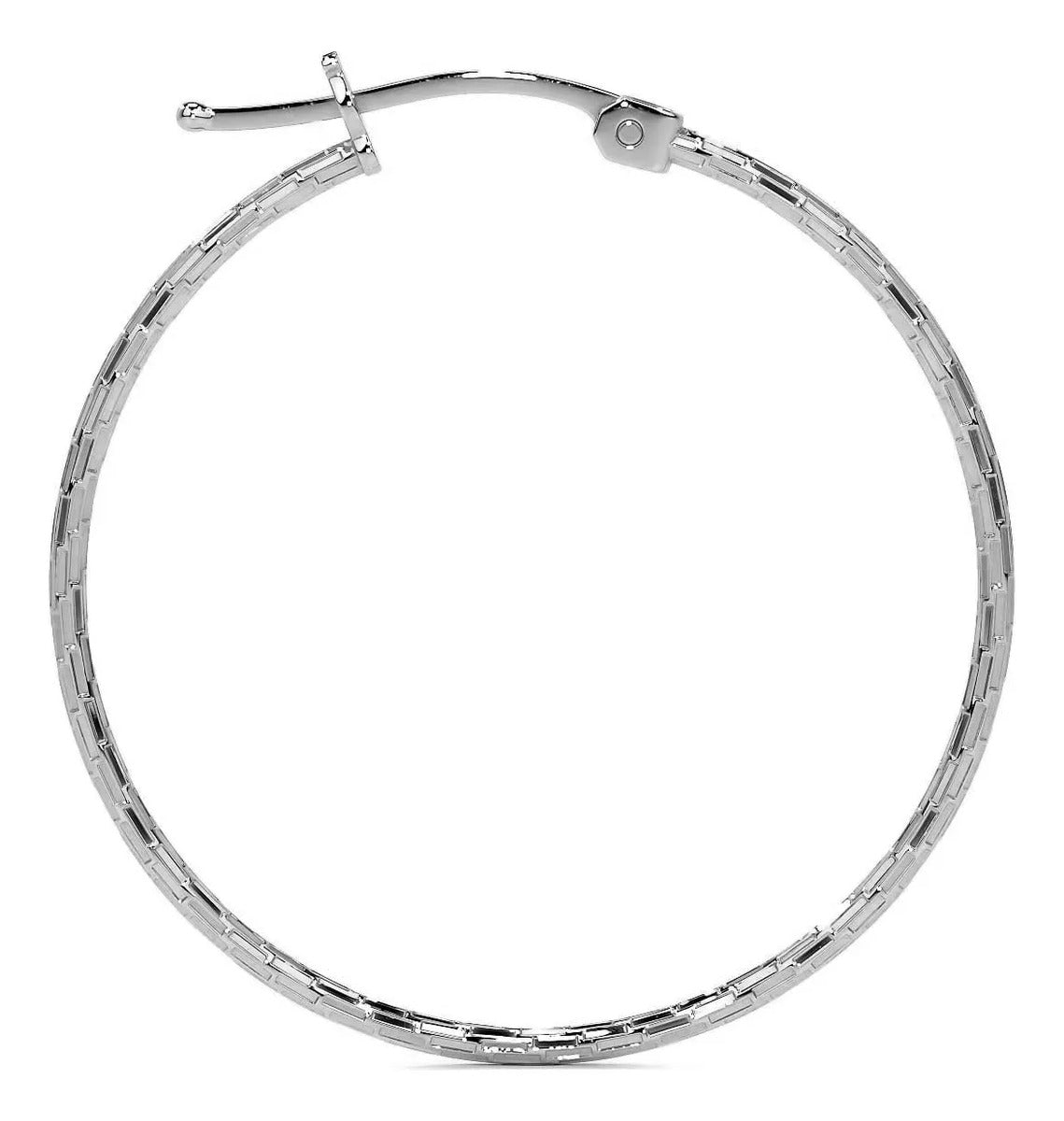 Arete De Plata 925 Para Mujer Con Diamantado Domino De 30mm