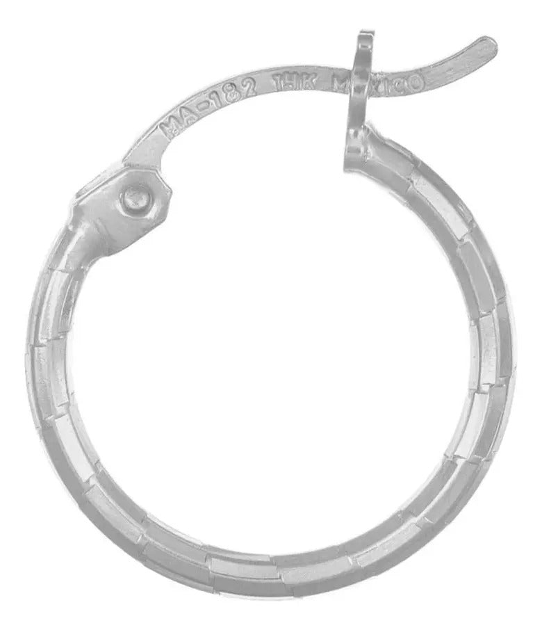 Arete De Plata 925 Para Mujer Con Diamantado Domino De 12mm