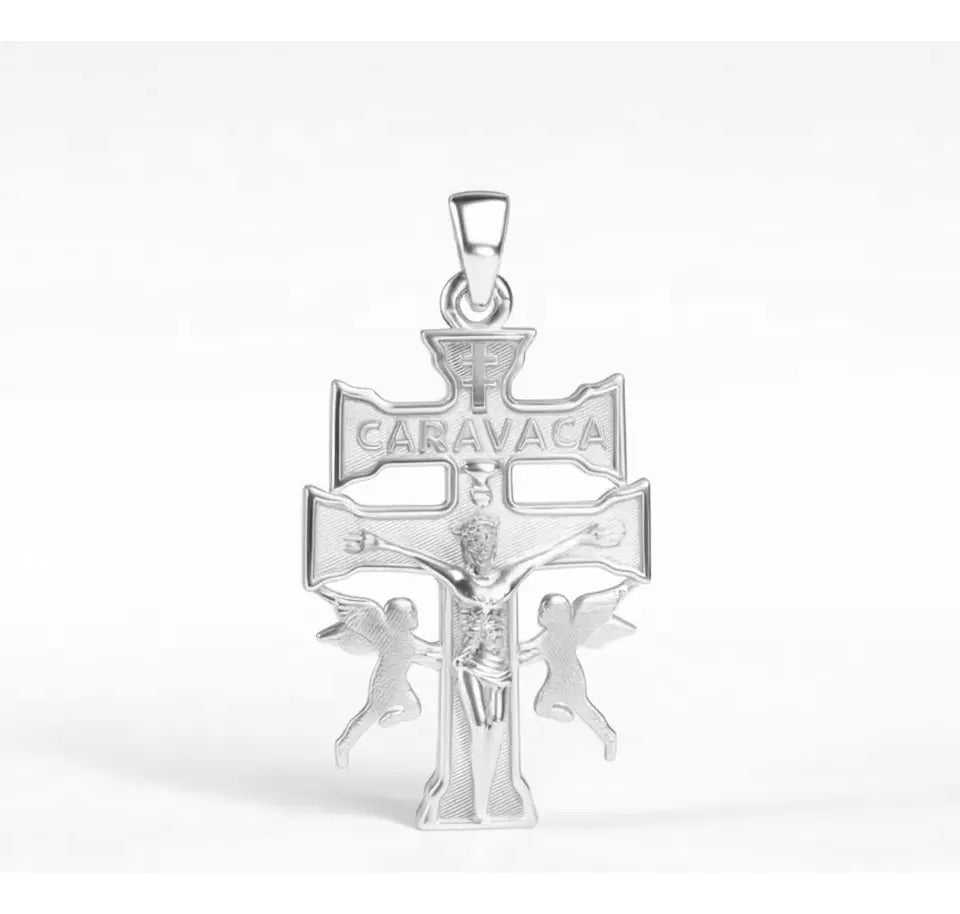 Dije De Plata 925 Para Hombre De Cruz De Caravaca De 2.8 Mm
