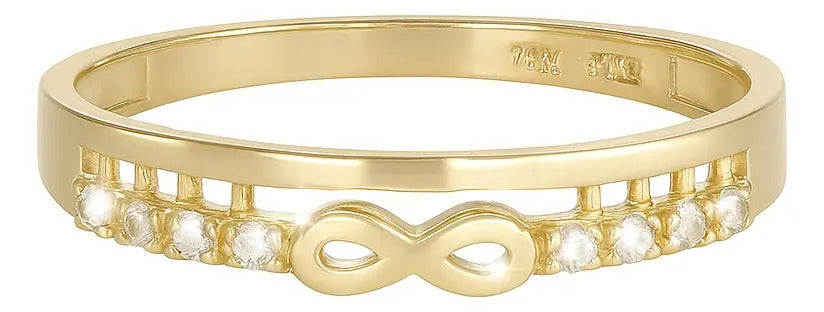 Anillo De Infinito De Oro De 14k Para Mujer Con Diamantes