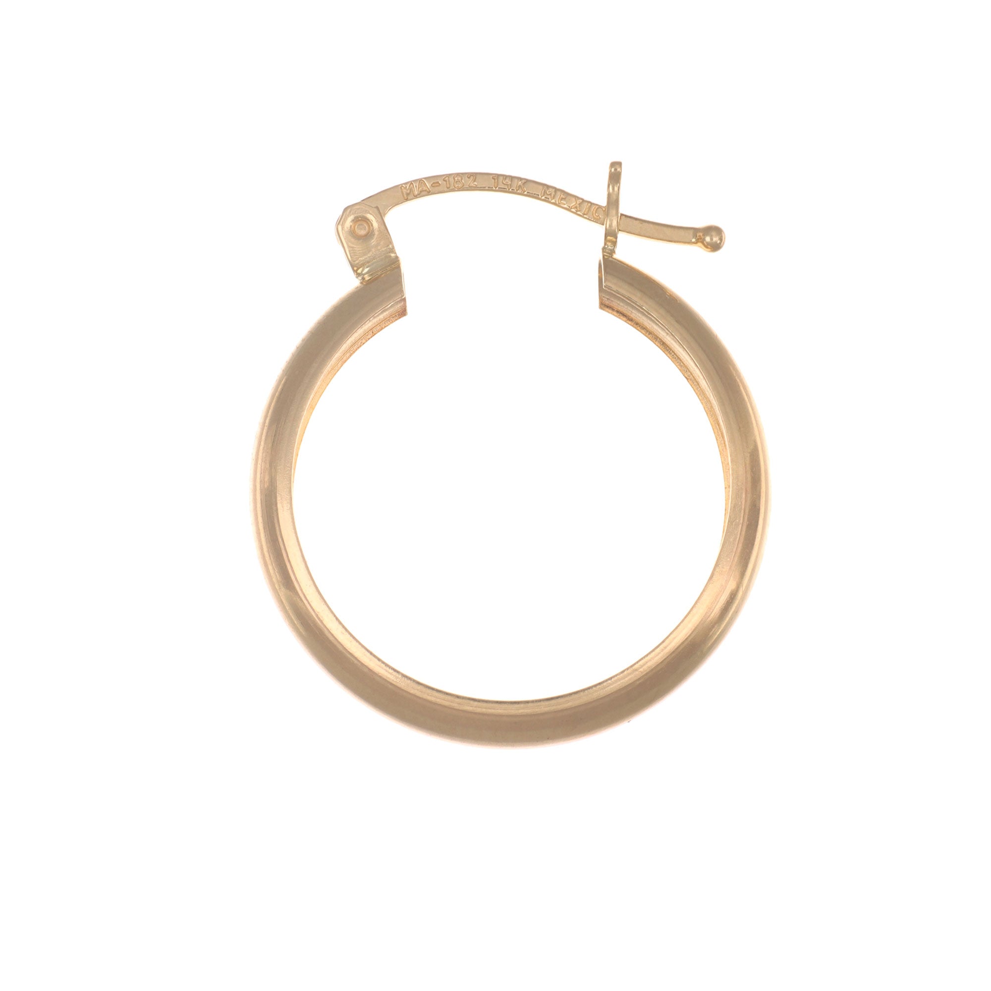 Arracada Bangle De Oro De 14k Lisa De 4mm de Ancho