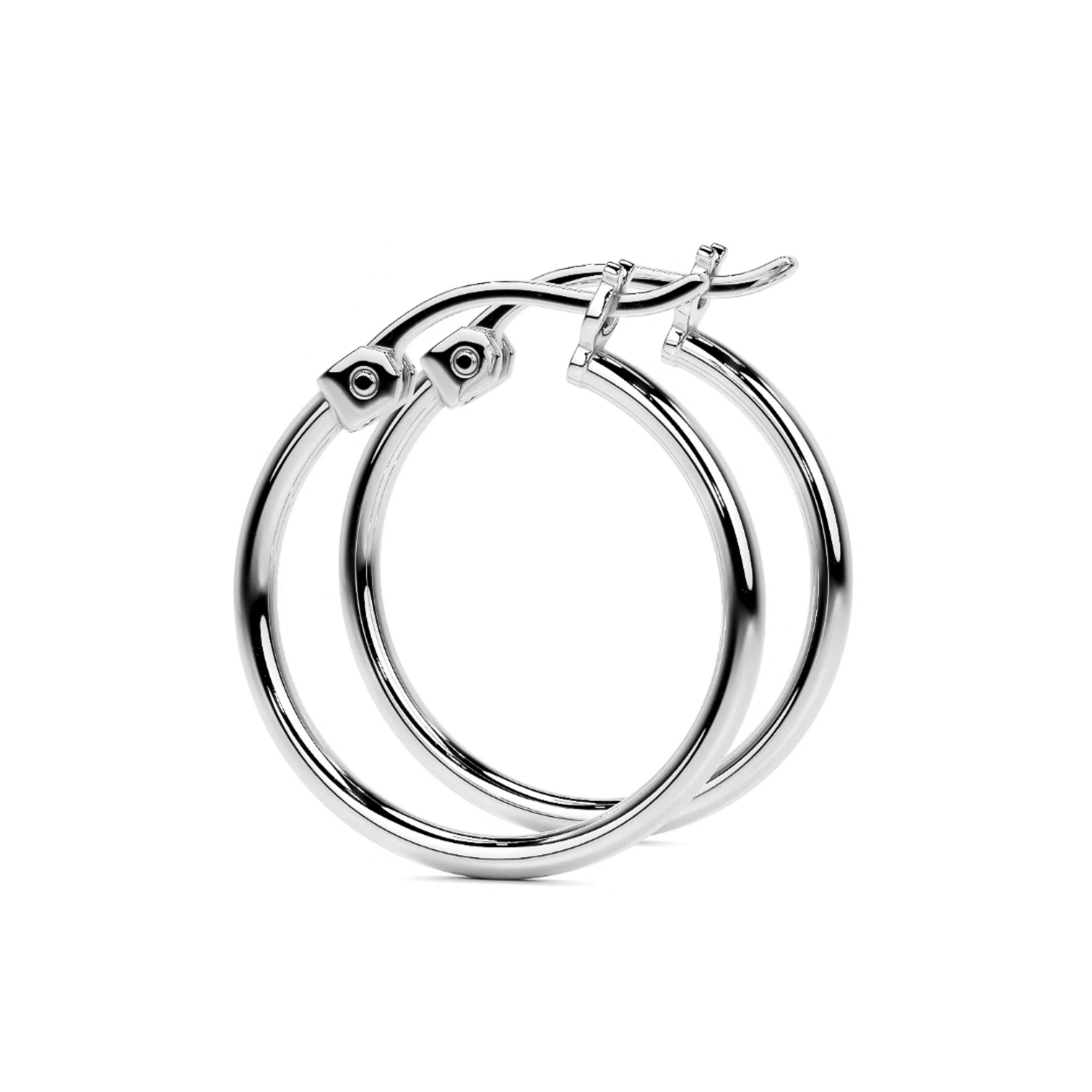 Arete Arracada Ligera Para Mujer Lisa De Plata Ley 925