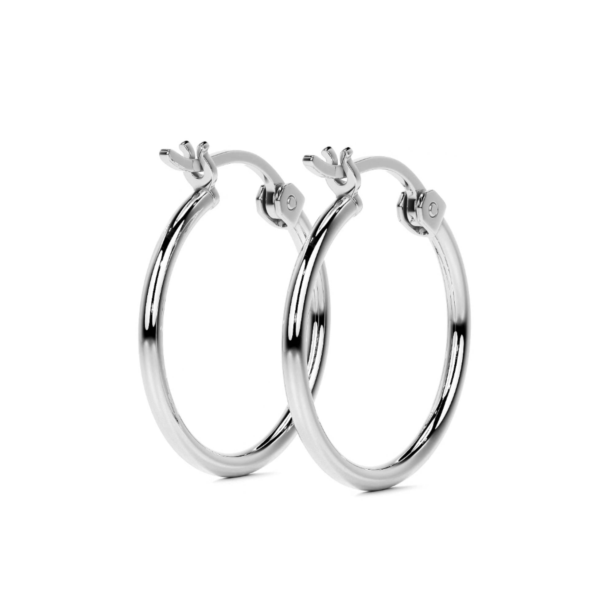 Arete Arracada Ligera Para Mujer Lisa De Plata Ley 925