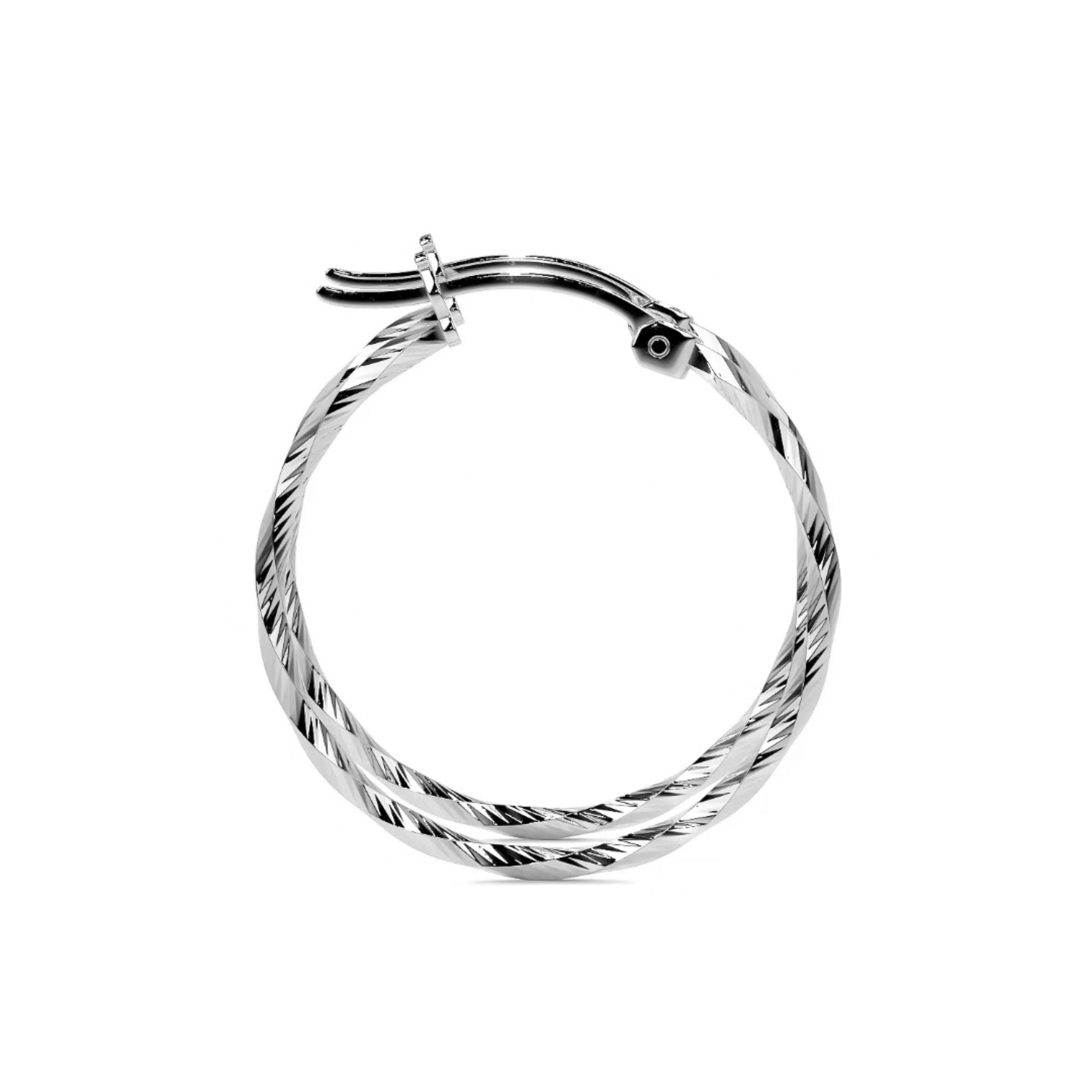 Arete De Plata 925 Extra ligero Para Mujer Con Diamantado Torsal