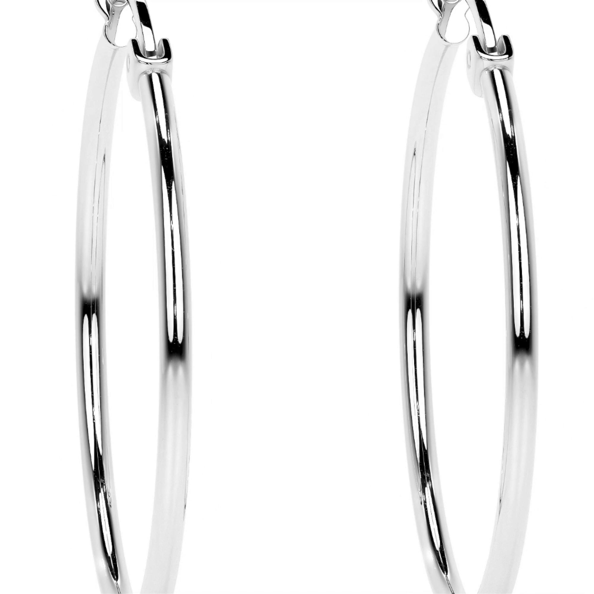 Arete Arracada Ligera Para Mujer Lisa De Plata Ley 925